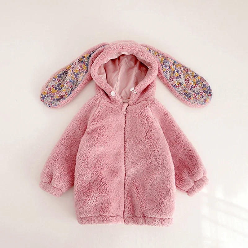 Description Picture 4 of itemBaby Girl Jackets for 1-7Y Spring Winter Fleece Toddler Baby Warm Rabbit Hooded Coat Children Girls Long Outwear Baby Clothes