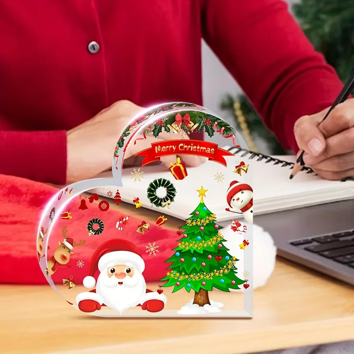 Description Picture 4 of itemCute Heart Shaped Christmas Decorations for Dining Table Office Counter Desk Shelf, Home, Xmas Gifts for Mom Friends Women/Girls
