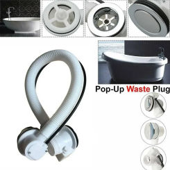 1set Concealed Bath Overflow Waste Pop-Up Plug Plastic Pipe And Chrome Handle Bathroom Kit Round Chrome Hardware Supplies