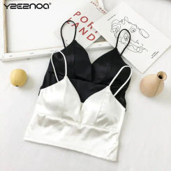 Sleeping Brassiere Push Up Bras Sexy Lingerie Top Wireless Bra Top Sexy Women Sexy Strap Silk Smooth Plunge Bralette Bra