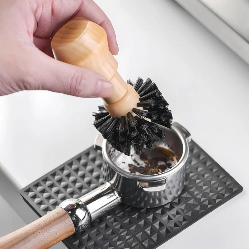 Description Picture 6 of itemCoffee Machine Handle Cleaning Brush Wooden Handle Home Barista High Quality Durable Easy Clean Professional Coffee Accessories