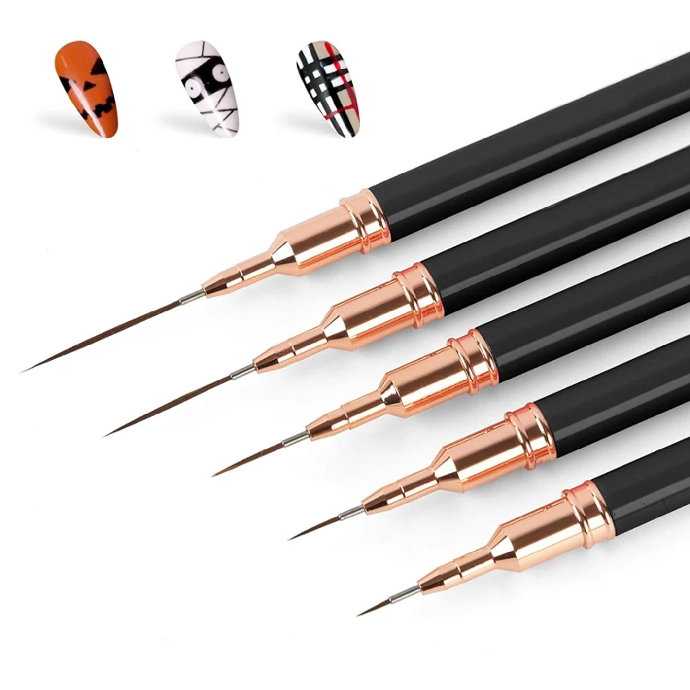 Description Picture 2 of item5pcs Professional Nail Art Liners Striping Brushes Tool Ultra-thin Line Detail Drawing Painting Brushes Manicure Pen Tools