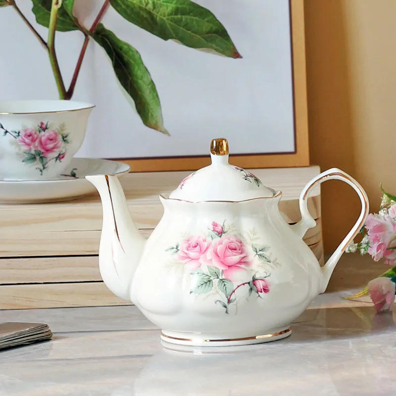 Description Picture 6 of itemNoble Bone China Teapot 500ML Pink Camellia Coffee Pot Set Home High Grade Porcelain Kettle Jug Party Cafe Teaware Tea Pot Puer