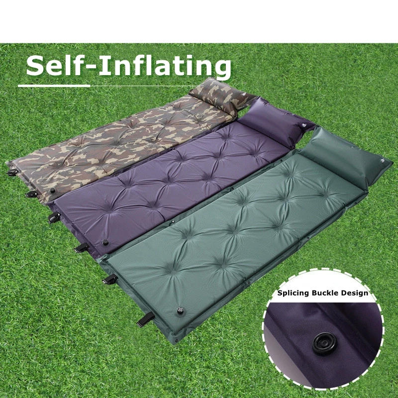 Description Picture 4 of itemSelf-Inflating Ultra light Camping Mat Automatic Air Mattress Camping Bed Picnic Mat Folding Inflatable Sleeping Pad with Pillow