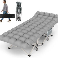 Folding Camping Cot for Adult, Portable Sleeping Cot with Mattress, Outdoor Heavy Duty Cot Bed for Camp with Carry