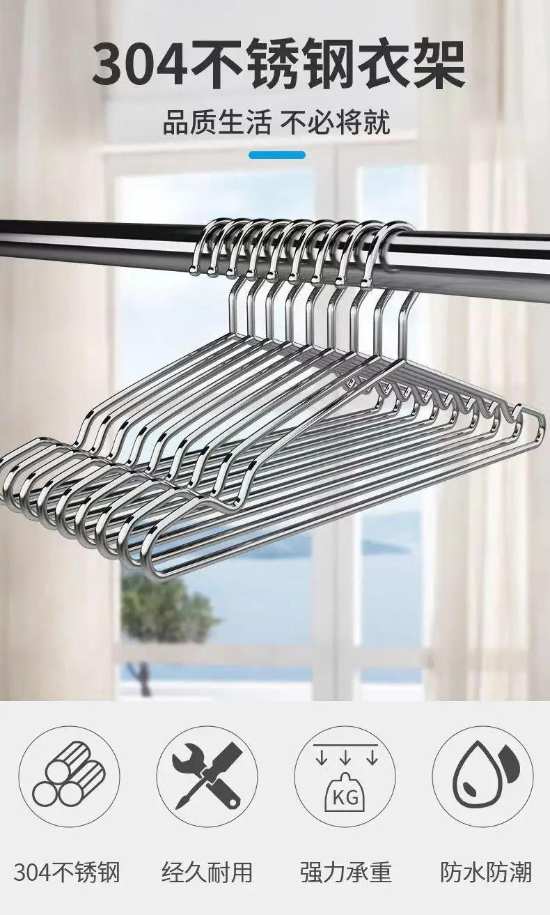 Description Picture 2 of item10-20pcs/set Stainless Steel Hanger Clip Model Clothes Hanger Drying Socks Artifact Socks Rack Household Hanger Thicken By 3mm
