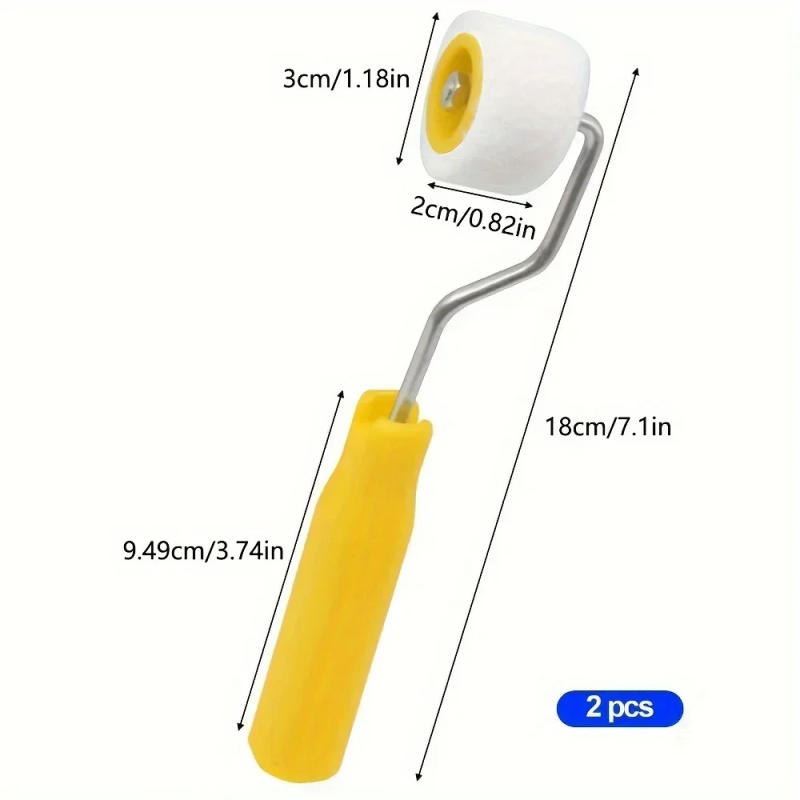 Description Picture 5 of itemMini 2cm 3cm Paint Roller Brush Real Wool Fine Hair Short Hair Marking Mini Roller Core 1 Inch Roller Brush