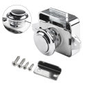 Knob Button Catch Lock Motorhome Button Cabinet Camper Door Furniture Hardware L-shaped Plate Screws Practical