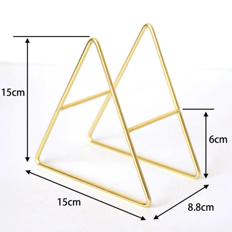 Description Picture 5 of itemBrand New Coaster Holder Kitchen Holders Coaster Holder Gold Iron Space-saving Stand Rack Dish Triangle Coasters