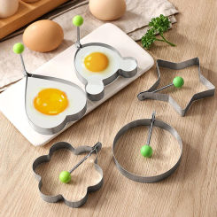 Stainless Steel Fried Egg Shaper Mould Maker Breakfast Baking Pancake Mold Creative Cake Tool Baking Cooking Kitchen Gadgets