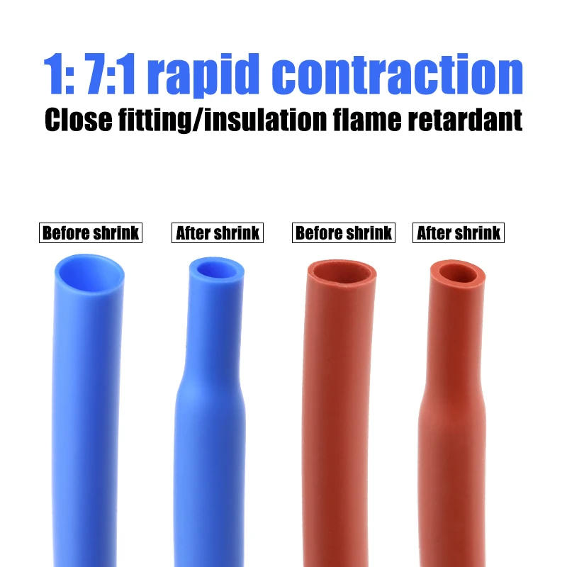 Description Picture 6 of itemSilicone Heat Shrink Tube Diameter 0.8~30mm 2500V Flexible Cable Sleeve Insulated High Temperature Soft DIY Wire Wrap Protector