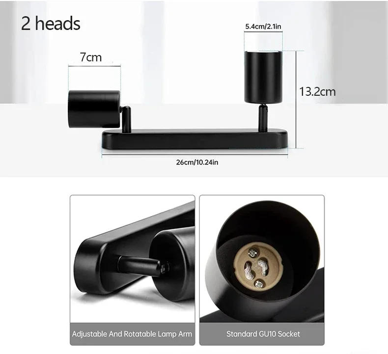 Description Picture 5 of itemNordic Three Head Spotlights LED Ceiling Lights with Adjustable Angle TV Background Wall Ceiling Spotlights