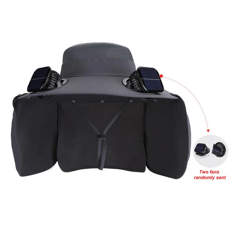 Description Picture 4 of itemAnti-ultraviolet Solar Fan Hat Fisherman Hat Upf50+ Summer Fishing Sun Protection Air Conditioning Fan Beach Hat