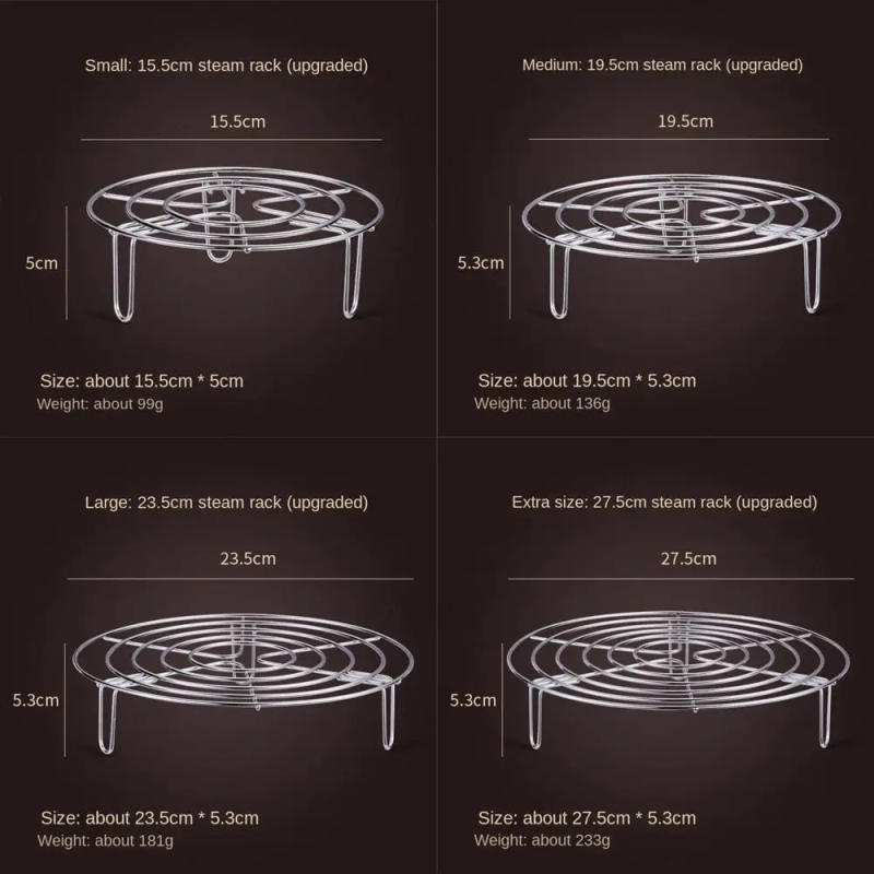 Description Picture 3 of item304 Stainless Steel Round Durable Pot Pan Pressure Cooker Trivet Steamer Shelf Steamer Rack Heavy Duty Cookware Accessories