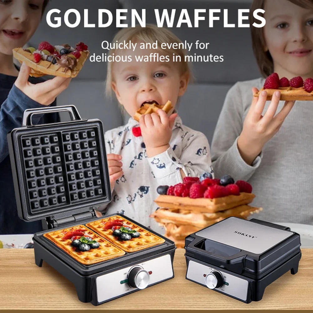 Description Picture 3 of itemWaffle Maker Single Plate Two-slice Bread Maker, Non-stick Coated Iron, Fast Heating, Suitable for Kids and Family Breakfast