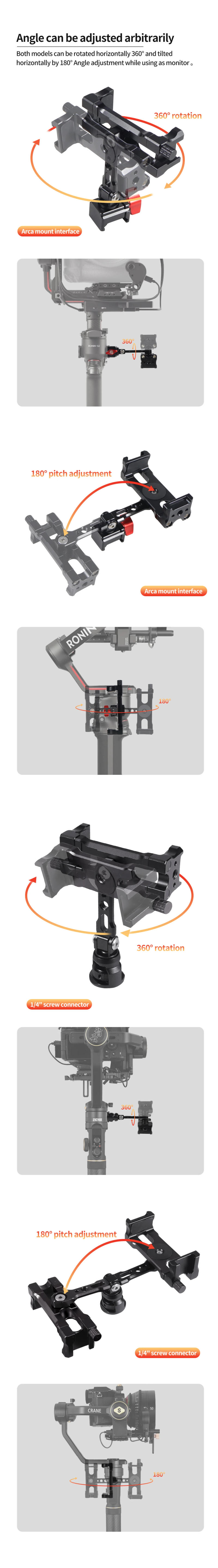 Description Picture 4 of itemNATO Rail Clamp Mobile Holder Cold Shoe Mount Clip for Smartphone Camera Cage Rig for DJI Gimbal RS3 RS4 Monitor Tripod Bracket