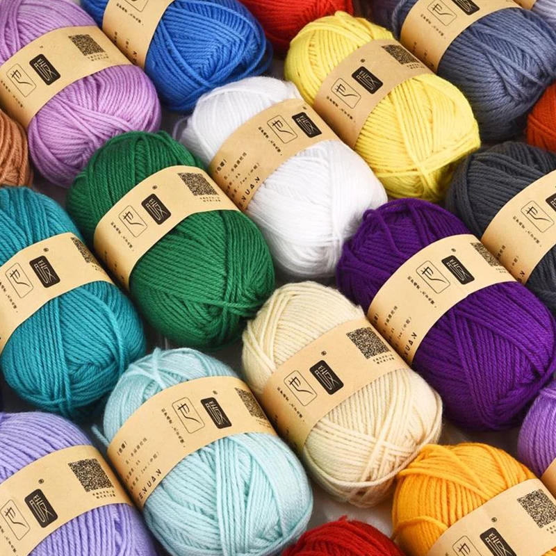 Description Picture 3 of itemEco-friendly Acrylic Medium Coarse Wool Ball For DIY Handicraft Woven Slippers Crochet Cotton Blended Knitting Yarn Supplies