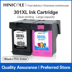 HINICOLE 2Pack 301XL Ink Cartridge Replacement For HP 301 XL For HP Deskjet 3051a 3052a 3054a 3055a 3056a 3057a 3059a 3510 3511