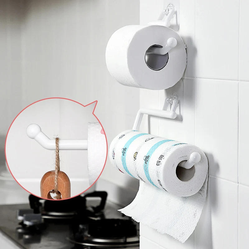 Description Picture 3 of itemKitchen Tissue Holder Hanging Toilet Roll Paper Towel Holder Rack Kitchen Bathroom Cabinet Door Hook Holder Organizer
