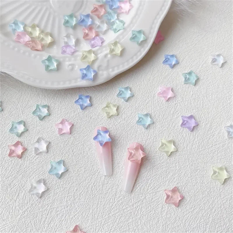 Description Picture 3 of item10pcs 3D Colorful Resin Crystal Star Nail Art Charms Kawaii Pentagram Nail Rhinestones Decorations DIY Nail Accessories Supplies