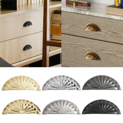 Fashion Zinc Alloy Shell Cabinet Handle Multifunctional Furniture Furniture Knobs Hardware Shell Style Drawer Pull Handles Door