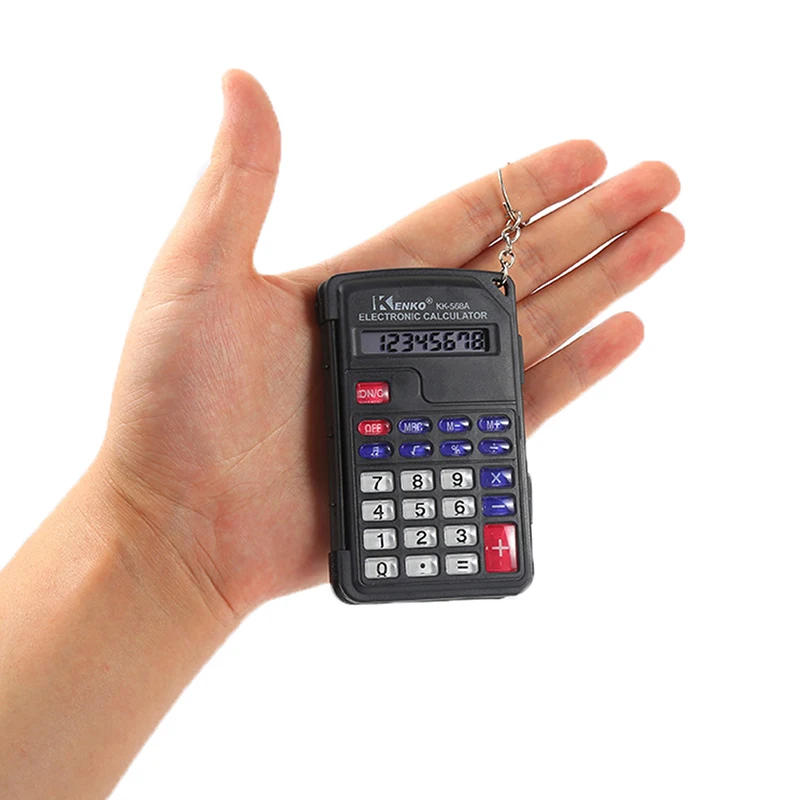 Description Picture 3 of itemProtable Digit Calculator Pocket Size Mini Plastic 8 digits Electronic Mini Calculator Keychain Office Supplies