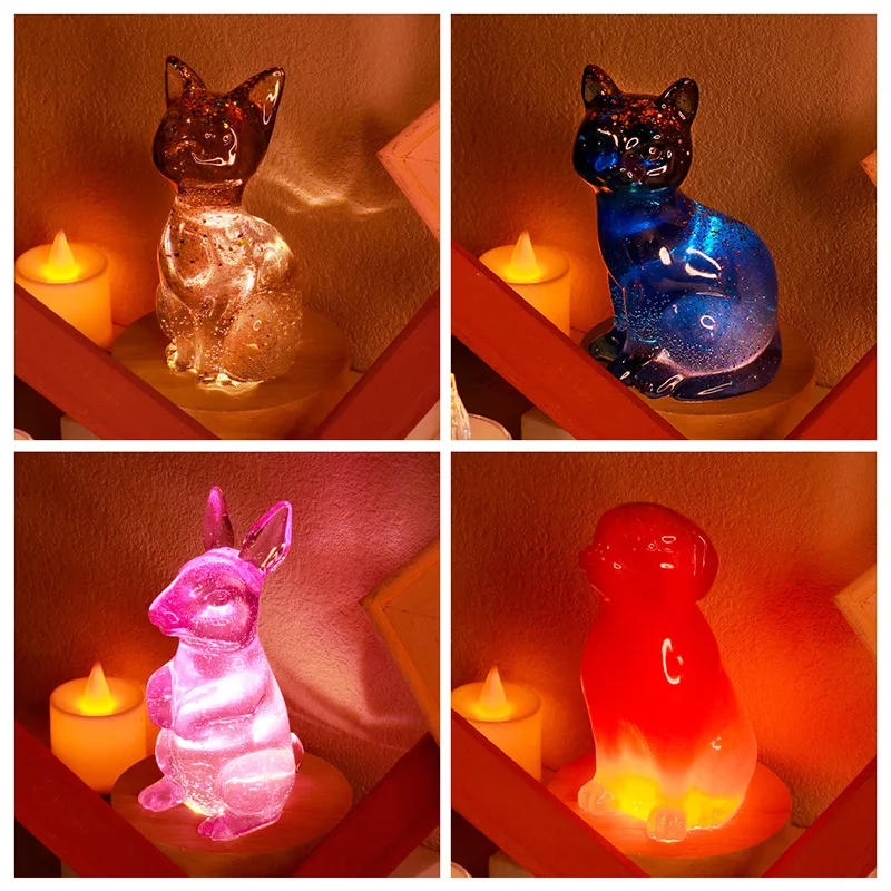 Description Picture 3 of itemCute Doll Silicone Molds DIY Epoxy Resin Cat Dog Rabbit Shape Aromatherapy Candle Mold Table Crystal Gypsum Room Decoration Mold