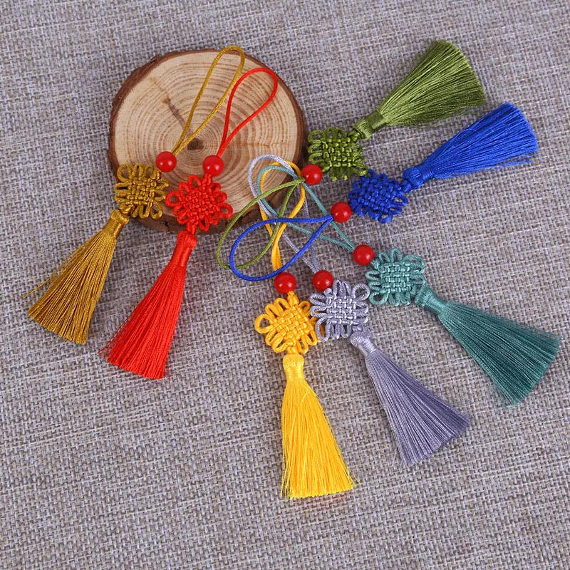 Description Picture 6 of item5/10Pcs Tassel Handmade Beaded Tassel Crafts Bookmarks Pendant Tassel with Cord Loop for Jewelry Making DIY Craft Accessories