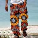 Men African Dashiki Traditional Style Casual Trouser Summer Hawaii Holiday Ankara Beach Floral Pants Mens Pants Straight