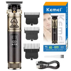 Kemei 2250 Professional Small Aluminum Leather Hair Clipper Men's Beard Trimmer Rechargeable Electric Hair Clipper Set