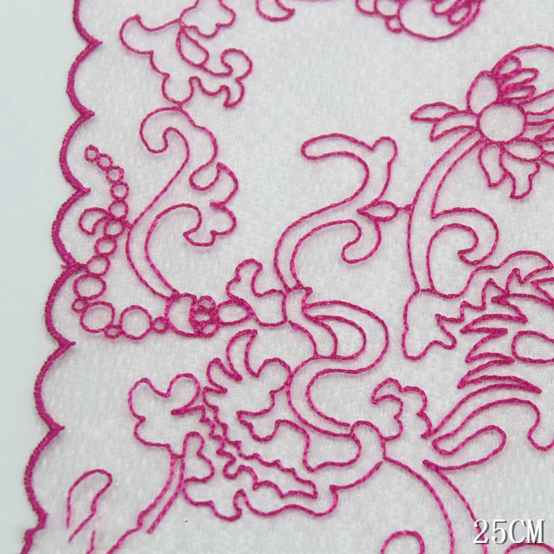 Description Picture 2 of item1 Yard Asymmetric embroidered lace mesh Print Elastic Knitted DIY Wedding Clothing Underwear Lace Bra Fashion Curtains Fabrics