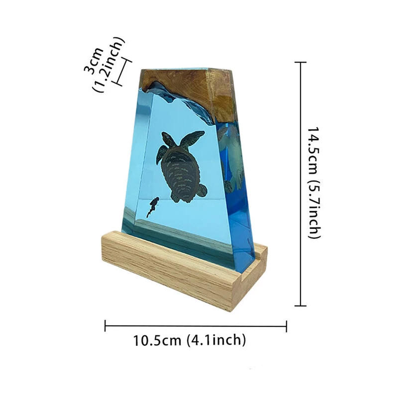 Description Picture 2 of itemDeep See Landscape Organism Resin Table Light Creactive Art Decoration Lamp Giant Turtle Diver Theme Night Light  USB Charge