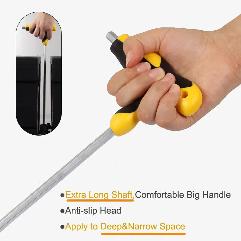 Description Picture 5 of itemStanley 1-Pcs Extra Long Allen Key Type T 2mm 2.5mm 3mm 4mm 5mm 6mm 7mm 8mm T Bar Hex Key In T Handle Hexagon Keys Long Wrench