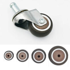 New 1Pc 1/1.5/2 inch TPR Rubber Casters Forming Bearing Pulley Coated Wheel Replacement Suitcase Wheel Parts For Furniture Parts