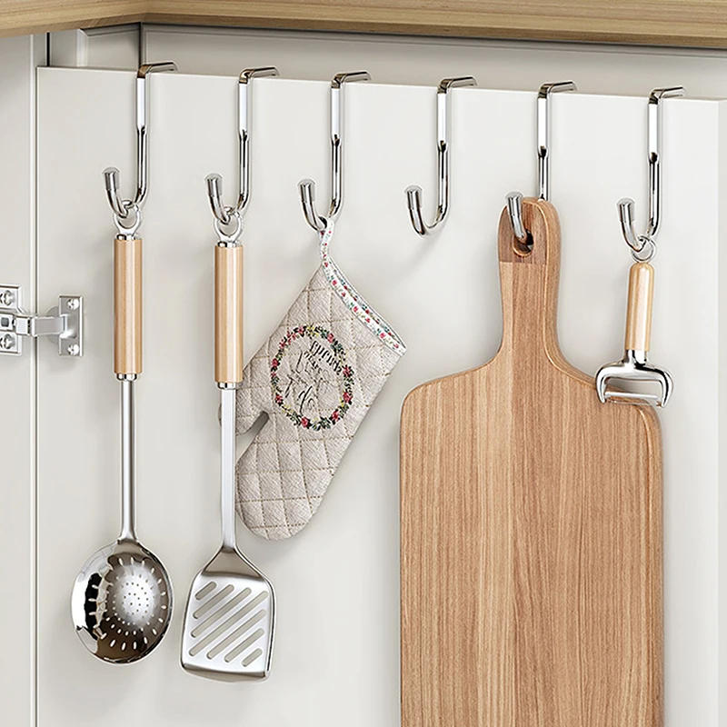 Description Picture 3 of item1/3/5PCS Hooks Door Hook S-shaped Towel Bag Hook Stainless Steel Cabinet Hooks Kitchen Bathroom Home Storage Organization