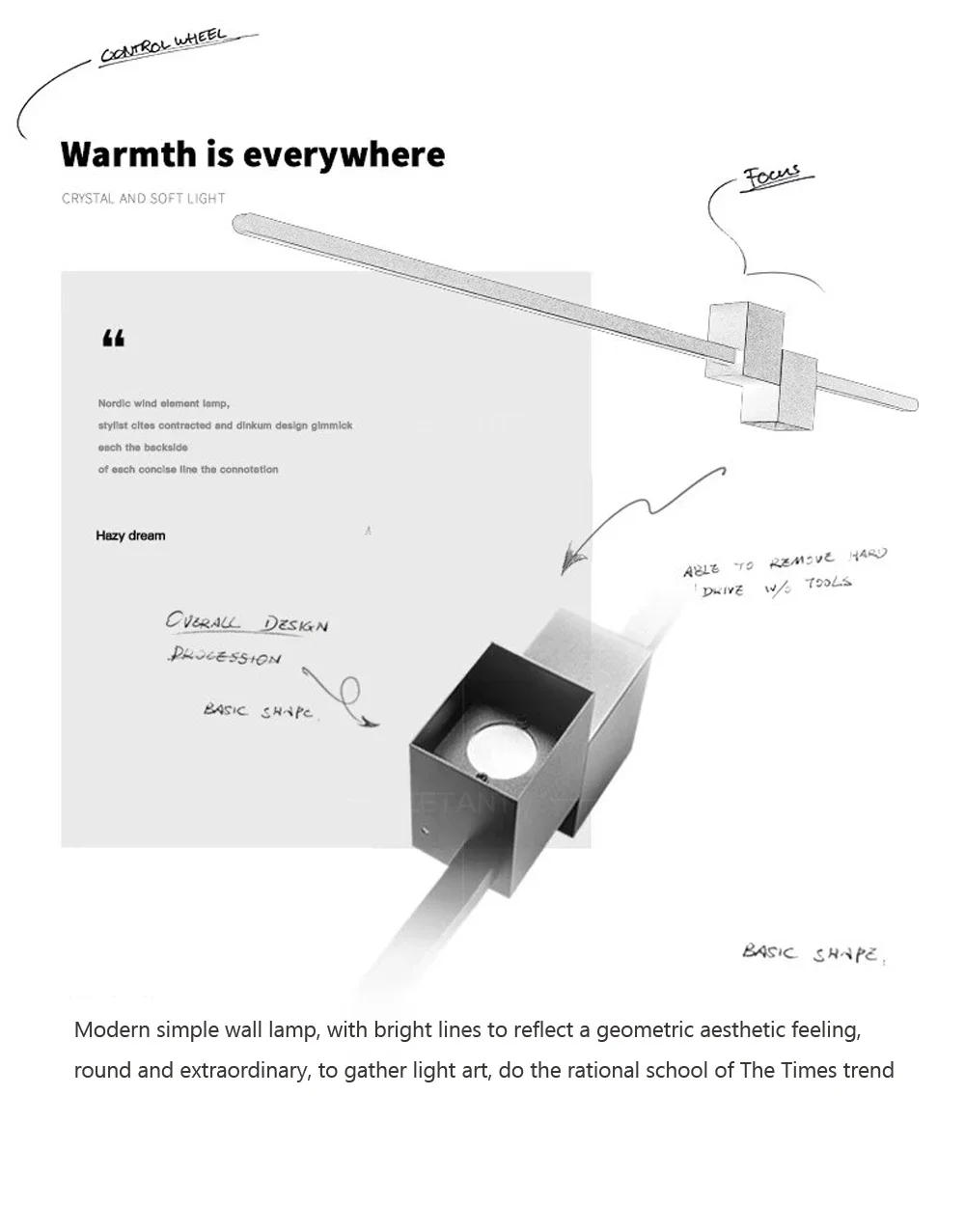 Description Picture 3 of itemModern LED Wall Lamp Minimalist Black 60-100cm Up Down Luminous Light For Bedroom Bedside Living Room Hallway Indoor Wall Sconce