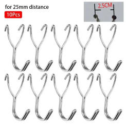 10 pcs Wall Mesh Peg Board Hook Display Storage Racks Stainless Steel Pegs Wall-mounted Hardware Fastener