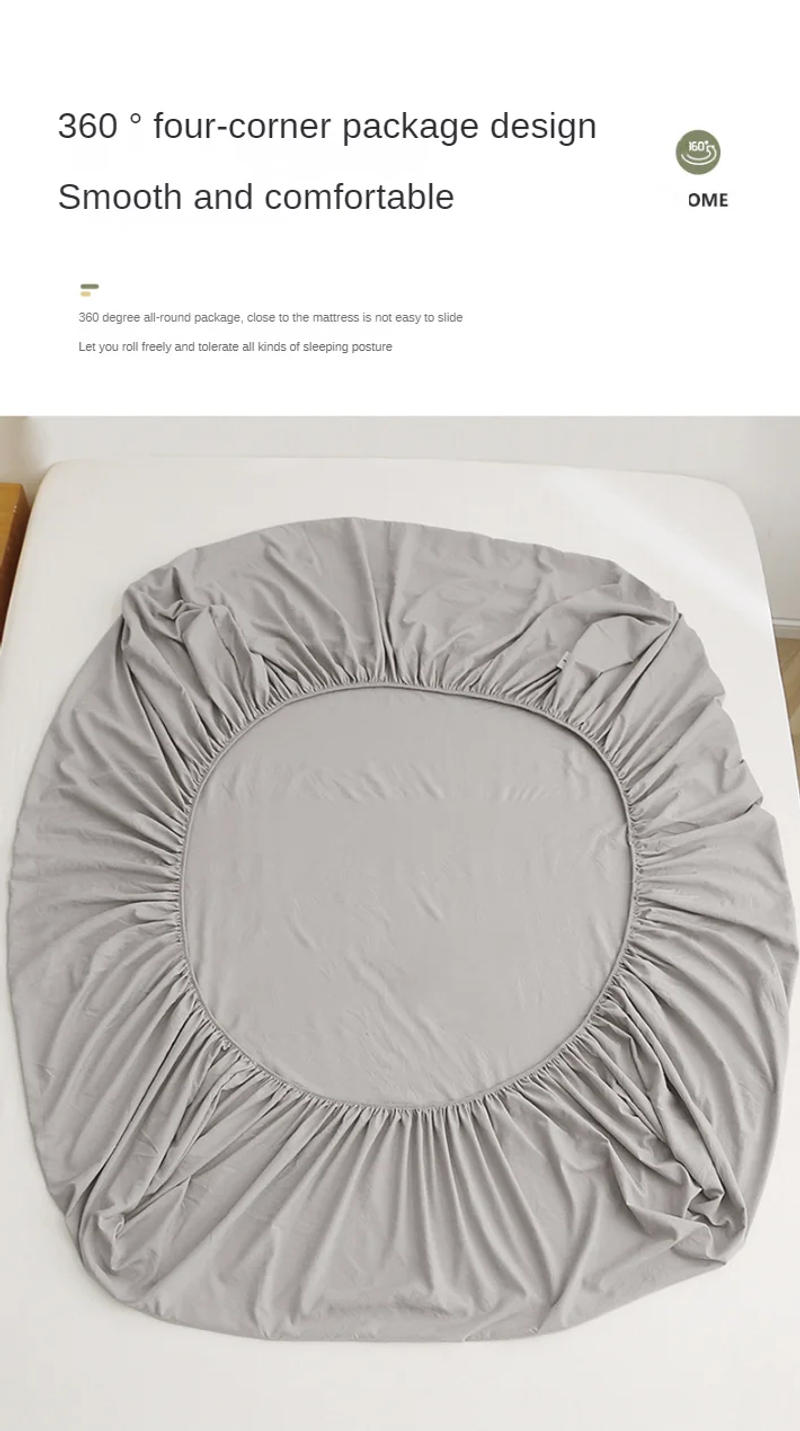 Description Picture 4 of itemHigh Quality Fitted Sheet Single Double King Queen Size Mattress Cover With Elastic Band Bed Sheet 90/120/150/180 Fit Sheet