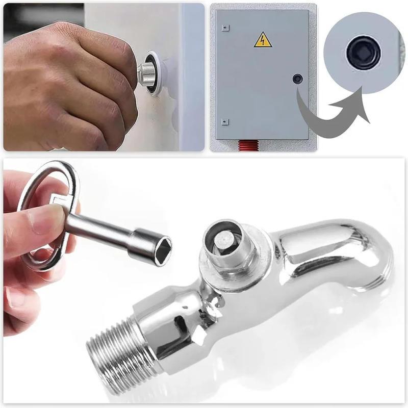 Description Picture 4 of item3Pcs Square Key Square Key Water Tap 8mm Ventilation Key Stainless Steel Electric Cabinet Door Lock Turn Tongue Lock Water Tap