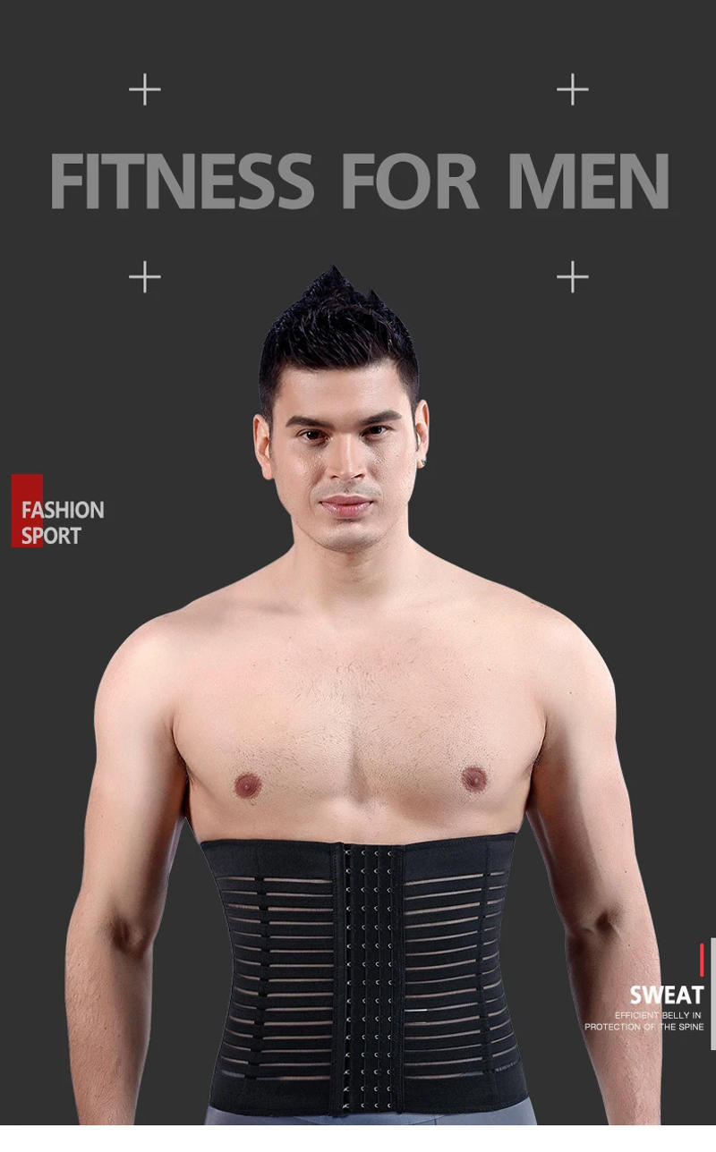 Description Picture 4 of itemMen Modeling Strap Slimming Belt Waist Trainer Tummy Control Body Shaper Adjustable Cincher Abdomen Belly Compression Shapewear