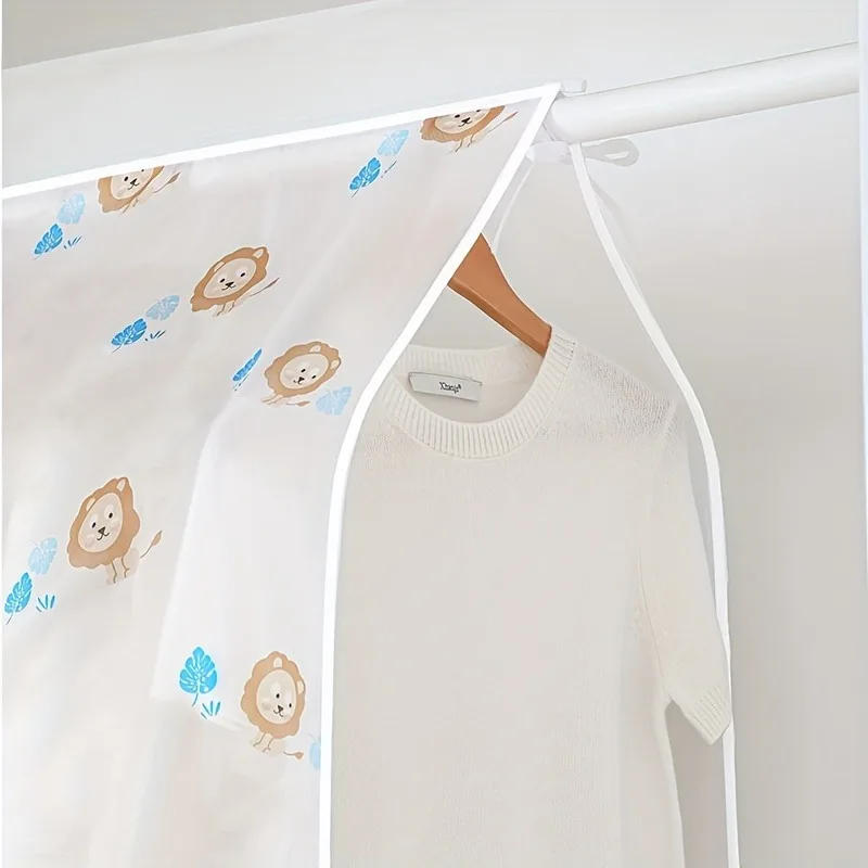 Description Picture 3 of item1pc Household Clothing Dust-proof Cover Translucent Dust-proof Clothing Cover Wardrobe Storage Suit Hanging Bag Dust-proof Bag