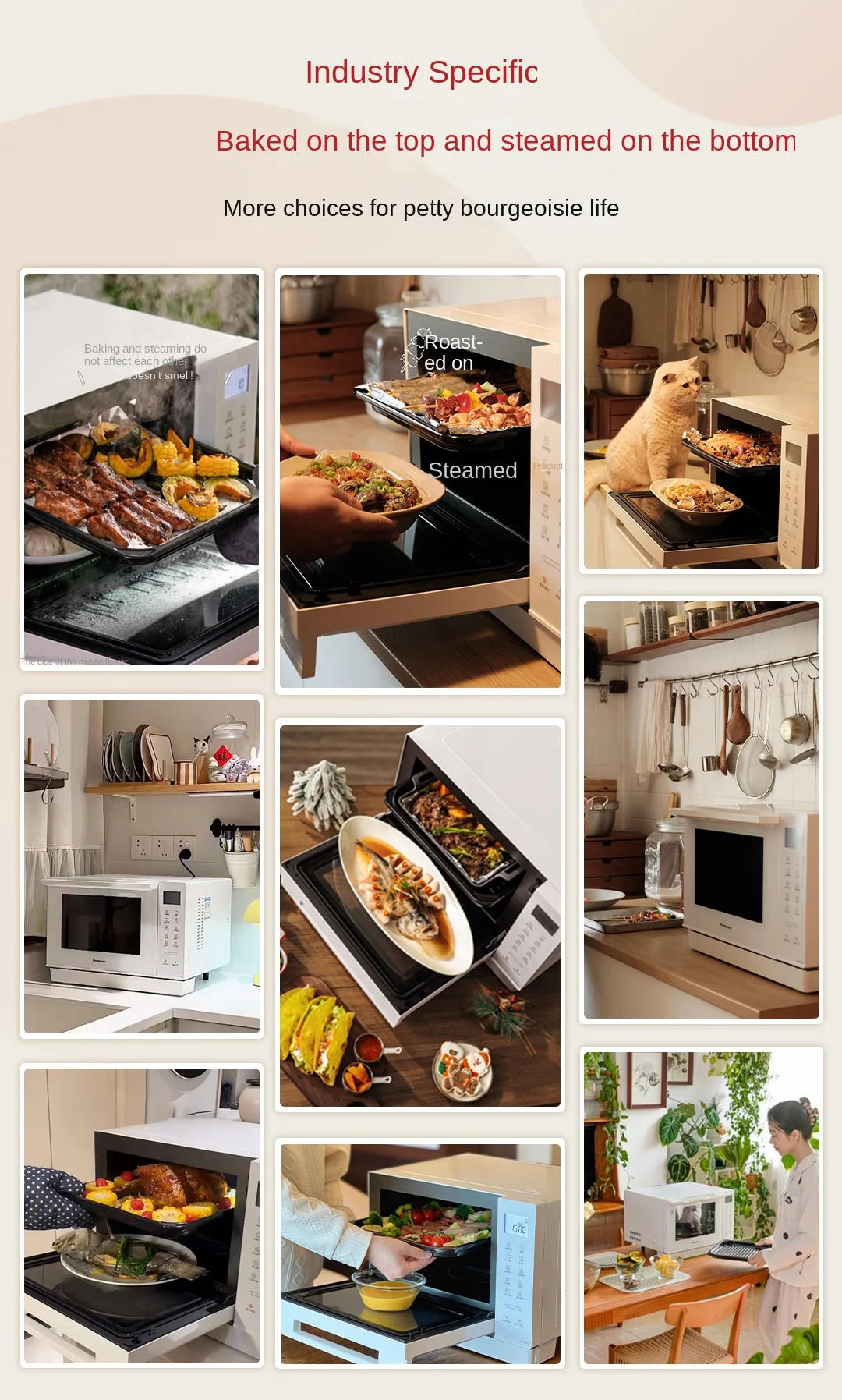 Description Picture 2 of itemMicro Steaming, Baking and Frying All-in-One Desktop Household Frequency Conversion Microwave Oven Air Frying Official