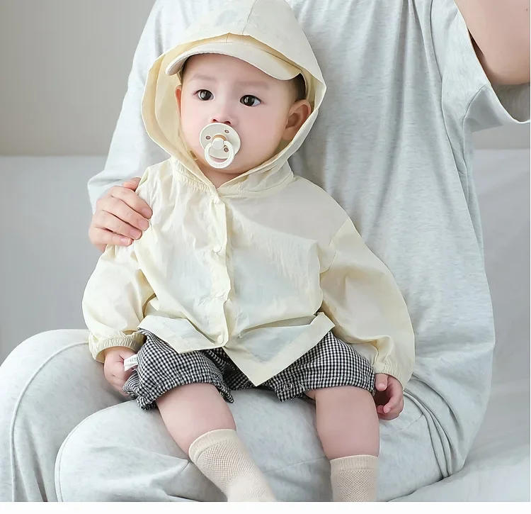 Description Picture 2 of itemSummer Boys' Sunscreen Suit, Baby Clothes, Lightweight and Breathable Air-conditioned Shirt, Baby Casual Hooded Versatile Jacket