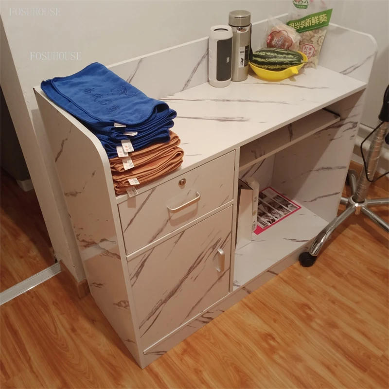 Description Picture 4 of itemModern Company Reception Desks Office Furniture Small shop Cashier Desk Reception counter Beauty Salon Welcome  Service  Desk Z