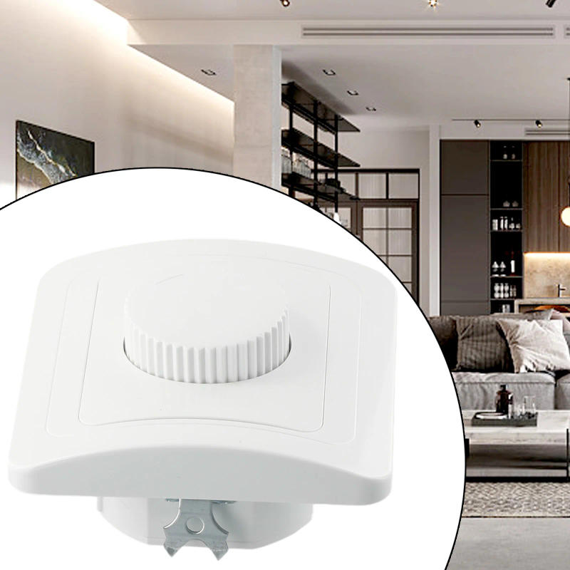 Description Picture 4 of itemSwitch Rotary Dimmer White 81 X 81mm Trailing Edge ABS AC 200V-250V European Standard For Halogen Light Brand New