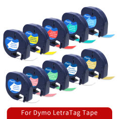 91331 91330 Multi Colors Compatible for Dymo LetraTag Label Tape Plastic 91201 91200 Ribbon for LT100H 100T 200B Label Printer