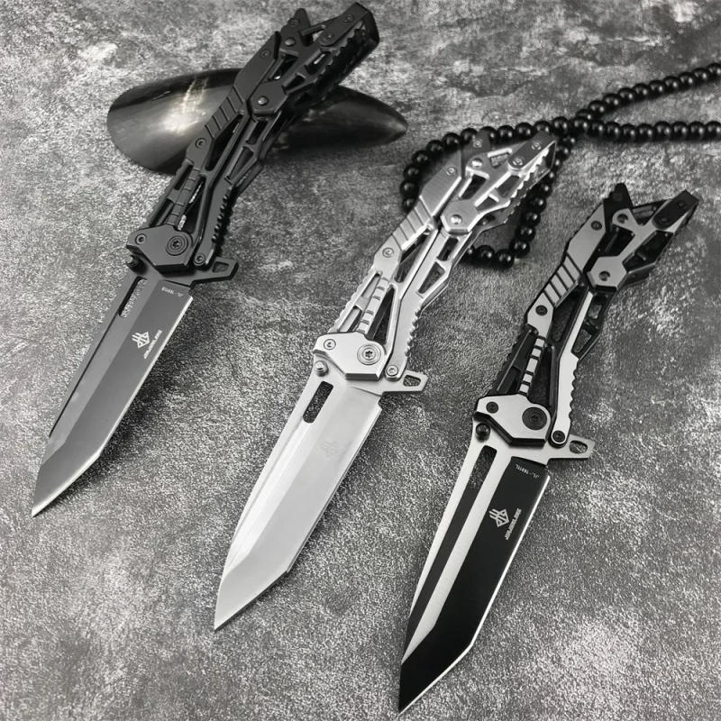 Description Picture 6 of item2024 new Mechanical Folding Knife High Quality Pocket Knives Outdoor Survival Hunting EDC Tool with Clip 5CR13MOV Blade