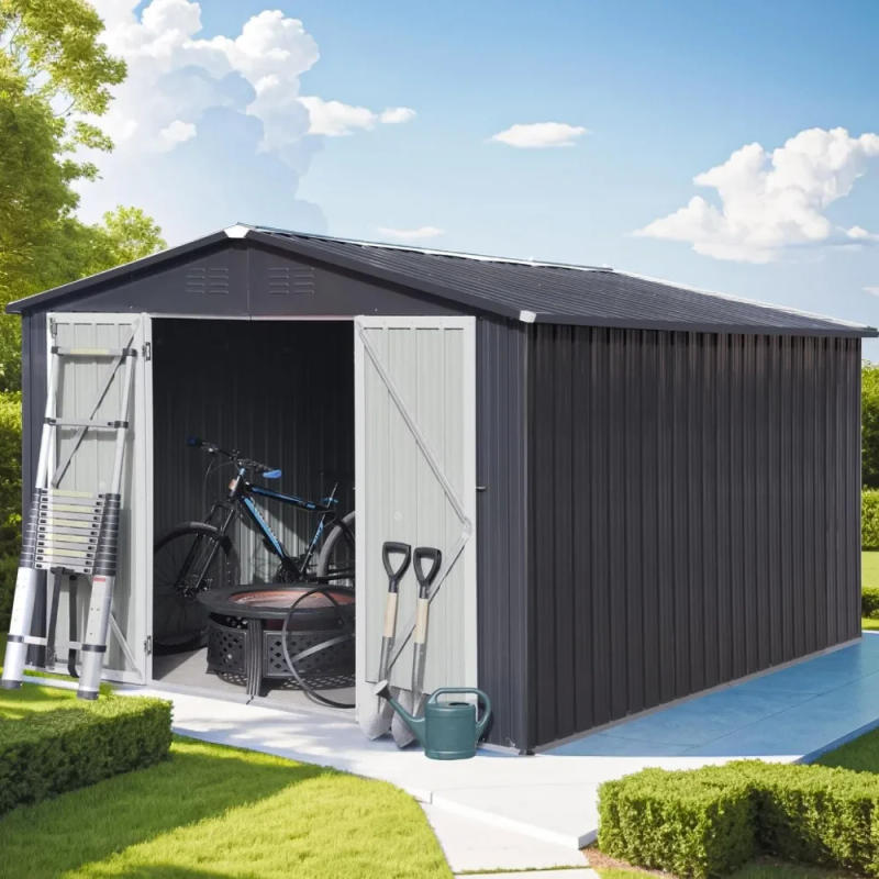 Description Picture 2 of item10 FT X 8 FT Outdoor Sheds & Outdoor Storage Clearance, Metal Anti-Corrosion Utility Tool House, Waterproof Storage Garden Shed