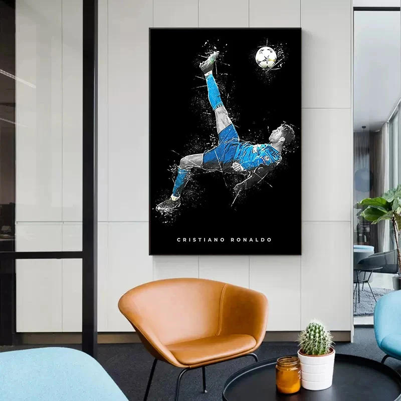 Description Picture 4 of itemFamous Football Star Posters Wall Art Canvas Paintings And Prints Pictures For Home Living Room Decor Soccer Fans Souvenir Gifts