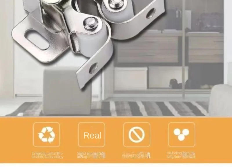 Description Picture 3 of itemPress The Home Wardrobe Door Buckle Touch The Bead Magnetic Dual Wheel Spring Fixed Lock Buckle Low Foot Cabinet Door Buckle